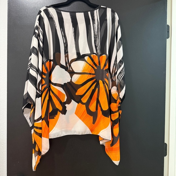 Chic Orange Floral Women's Tunic - Picture 3 of 3